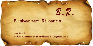 Busbacher Rikarda névjegykártya